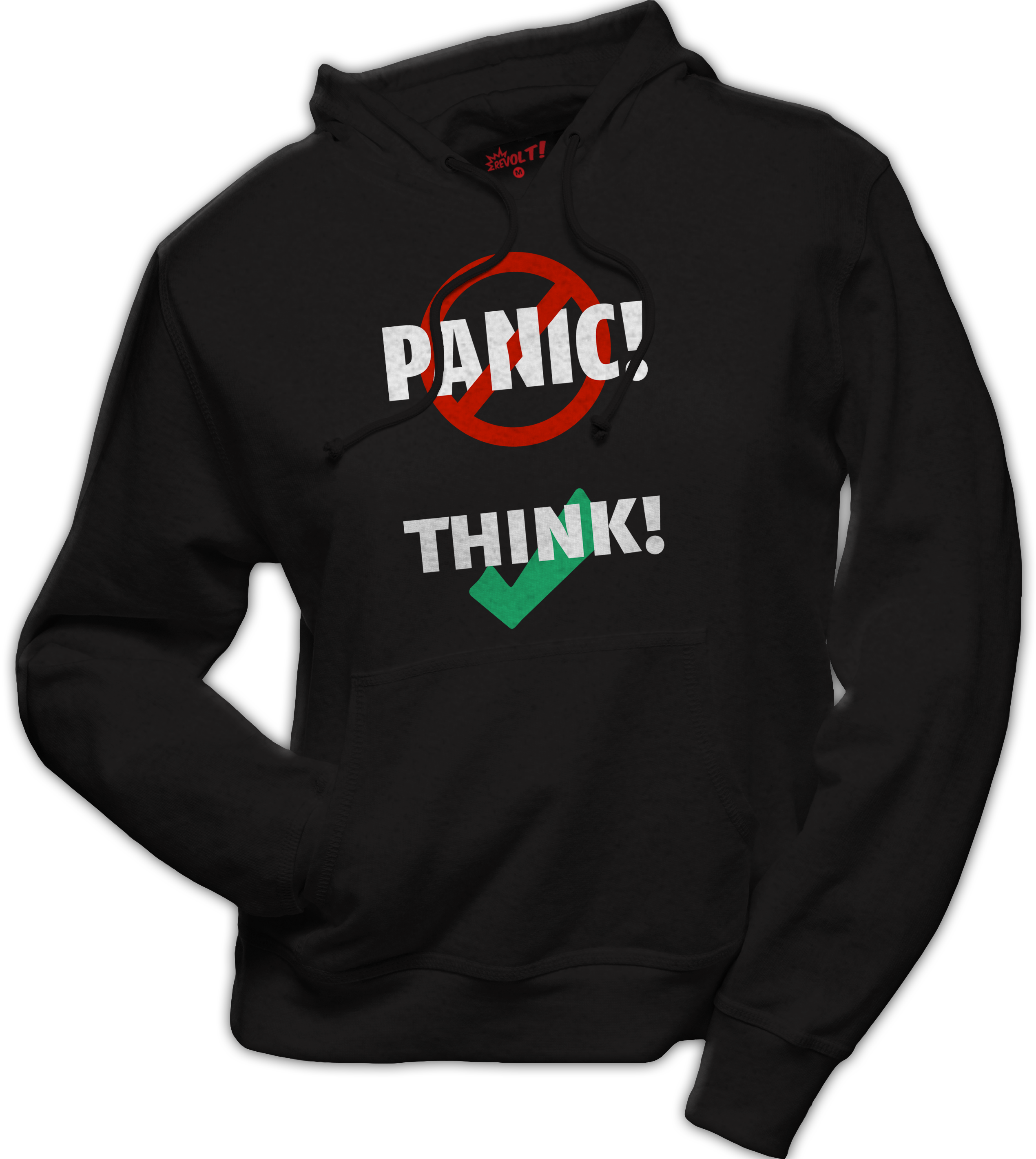 hoodie: Don't panic, think