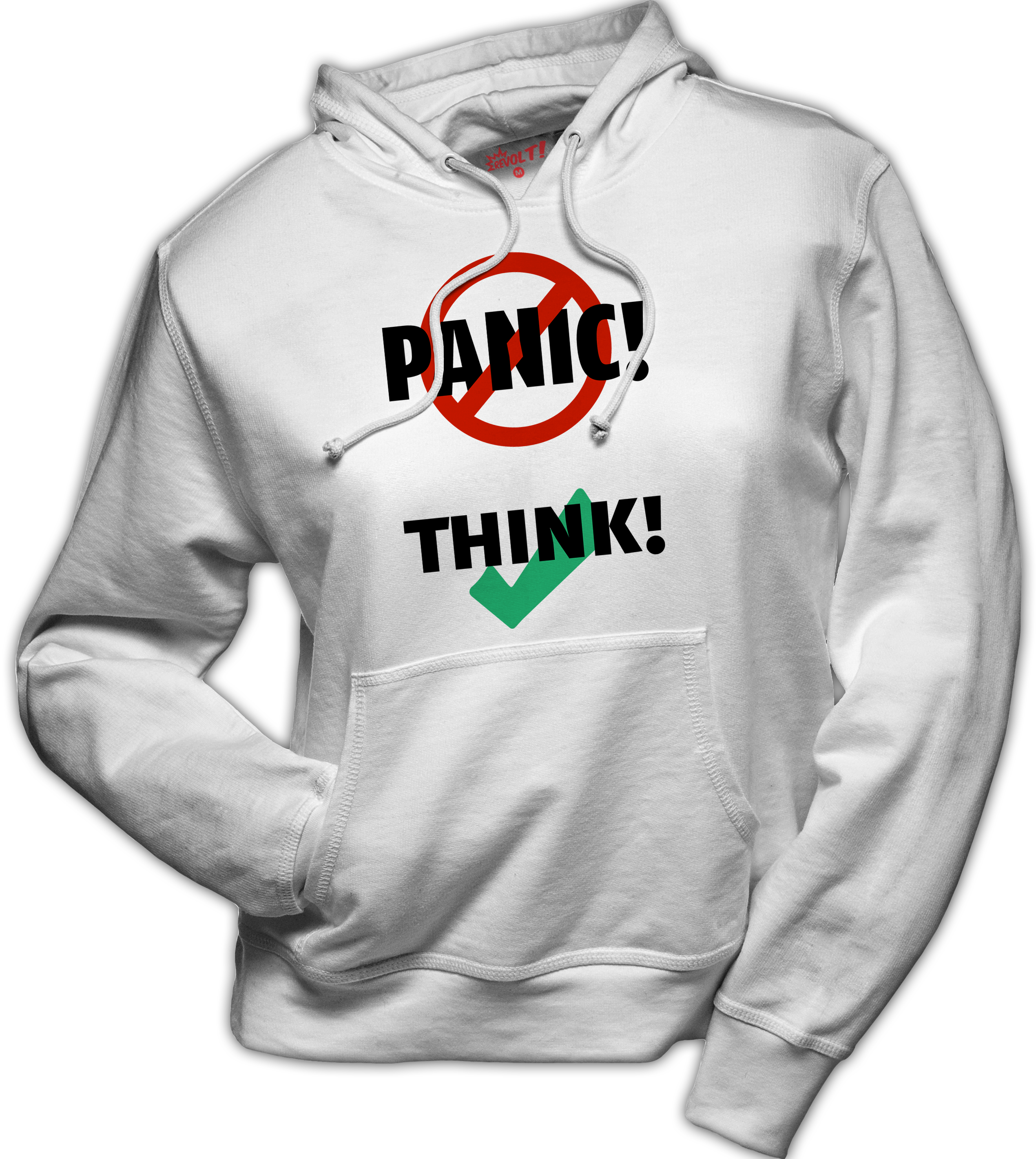 hoodie: Don't panic, think
