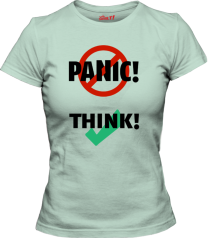 woman aqua: Don't panic, think